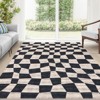 Washable Modern Checkered Area Rug | Stain Resistant Soft Geometric Throw Rug | Non-Slip Low Pile Accent Carpet for Living Room, Dining, Nursery - 3 of 4