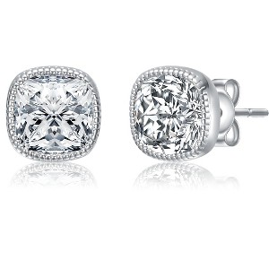 Guili Square Bezel Set Stud Earrings Featuring Brilliant Clear CZ Stones for a Minimalist, Timeless, and Versatile Jewelry Piece for Daily Wear - 1 of 2