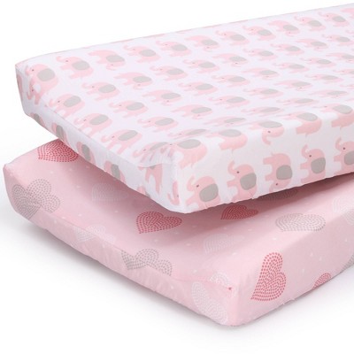 Geo Heart Organic Cotton Colorful Baby Changing Pad Cover