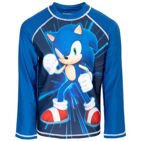 Sega Sonic The Hedgehog Little Boys Rash Guard Swim Shirt Blue 5 6 Target