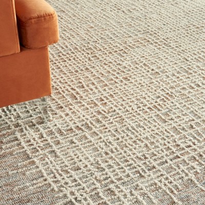 Handmade Beige and Multicolor Wool Rectangular Area Rug 8'3" x 11'6"
