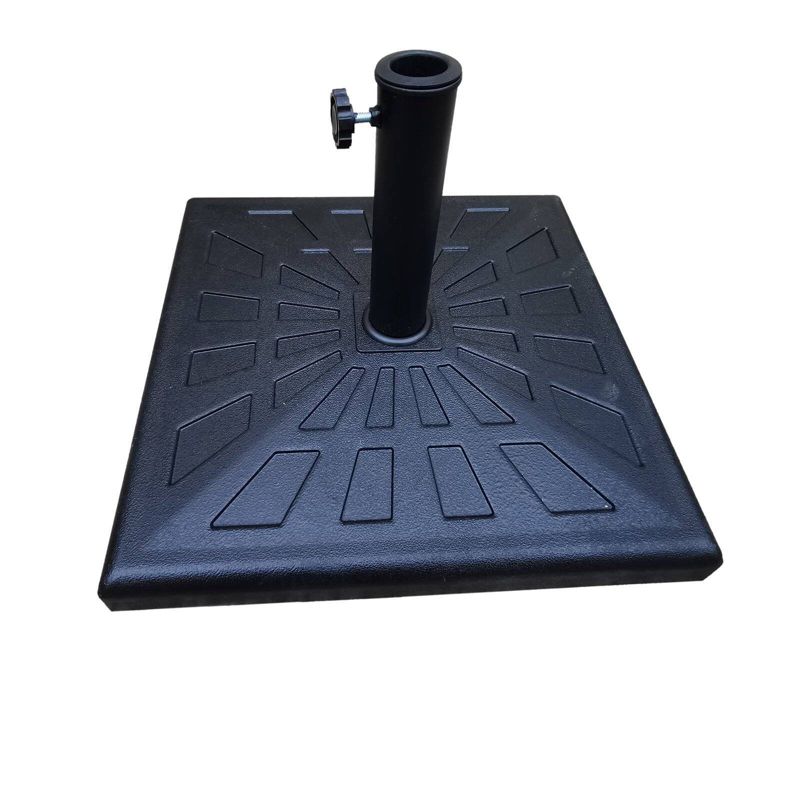 42Ibs Resin Square Patio Umbrella Base Black - Wellfor: Weather-Resistant, Decorative, Rust-Proof, Easy Assembly for Outdoor Leisure, 1 of 8