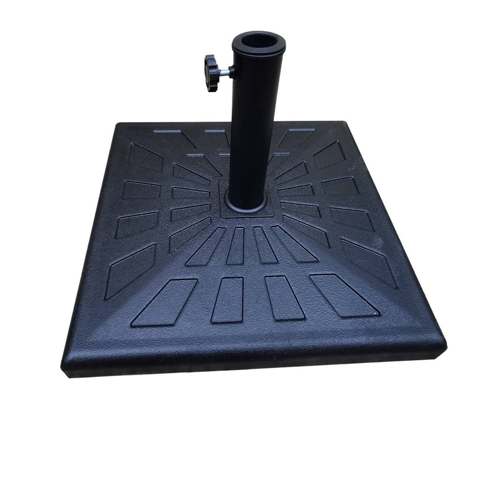42Ibs Resin Square Patio Umbrella Base Black - Wellfor
