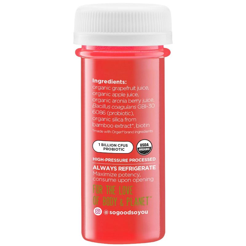 So Good So You Beauty Grapefruit Aronia Berry Organic Probiotic Shot - 1.7 fl oz, 4 of 11