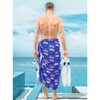HAPPY BAY Men's Beachwear Wrap Summer Long Hawaiian Lava Lava Regular Surfing Cover-Up Swimwear Holidays Beach Sarongs For Men One Size Blue, flamingo - 3 of 4