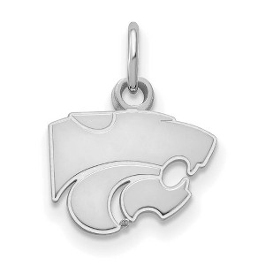 Black Bow Jewelry 10k White Gold Kansas State Wildcats NCAA Extra Small Pendant - 1 of 3