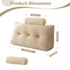 Bekrvio 39”/59”/79” Large Bolster Triangular Headboard Wedge w/2 Neck Roll Pillows Reading Pillows - 2 of 4