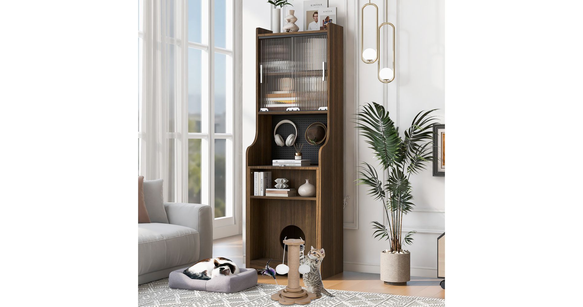 Whisen Multi-Use Cabinet With Cat scratcher Bed
