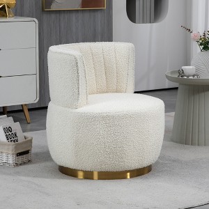 MOONMISS 360 Degree Swivel Cuddle Barrel Accent Sofa Chairs, Round Armchairs with Wide Upholstered - 1 of 4