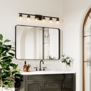 Wall-Mounted Mirror Rectangle Bathroom Vanity Mirrors Framed Mirrors Aluminum Framed Bathroom Mirror - 1 of 4