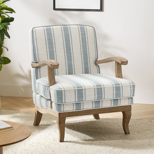 Rinaldo Farmhouse Style Armchair with Romantic Stripes Armchair for Living Room, Lounge, Bedroom  | ARTFUL LIVING DESIGN - 1 of 4