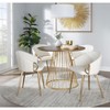 Sapphtopaz Round Dining Table Cage Like Metal Base Kitchen Table Contemporary Dining Table MDF Tabletop for Dining Room, Small Spaces - 3 of 4