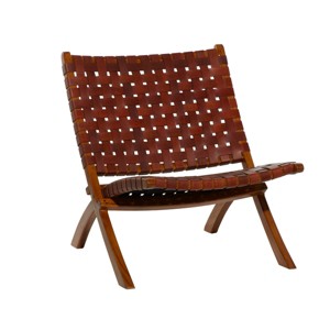 Contemporary Wood Folding Chair Brown - Olivia & May - 1 of 4