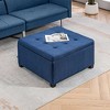 CAVINAS Linen Storage Ottoman Bench with Flip Top Seat Lid and Metal Hinge,Upholstered Storage Ottoman,Storage Benches for Living Room,Bedroom - 2 of 4