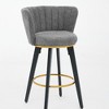 DSVIMOY Counter and Bar Stool 360 Degree Swivel Barstools with Velvet Upholstered Seat for Kitchen, Gray, 24"*21.6"*16.5" - 2 of 4