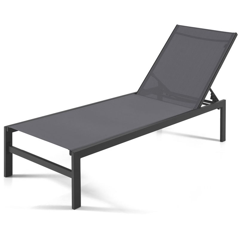 Costway Patio 6-Position Lounge Chair Chaise Aluminium Adjust Recliner, 2 of 9