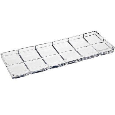 HomeRoots 13" Clear Rectangular Crystal Serving Tray