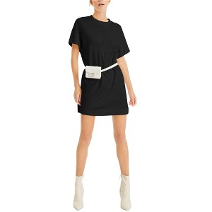 I.N.C International Concepts Womens Solid Shirt Dress, Black, X-Small - 1 of 1