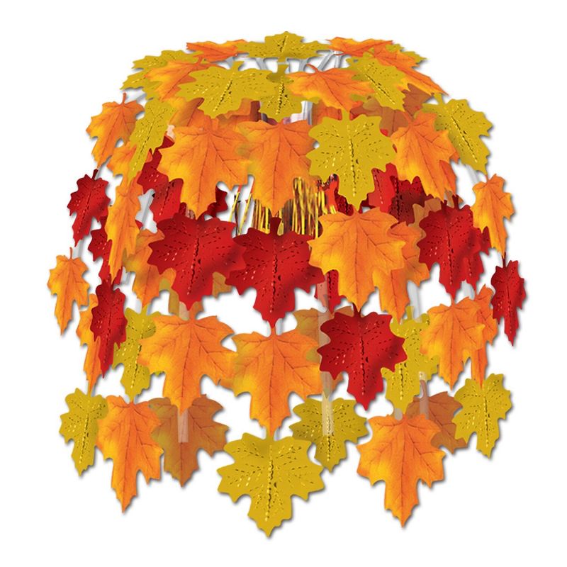 Beistle 24" Leaves Of Autumn Cascade Orange/Gold 2/Pack 90440, 1 of 2
