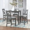5-Piece Dining Set with Wooden Square Table and 4 Chairs - 2 of 4
