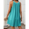 Women's Comfortable Loose Fit Halter Neck Sleeveless Solid Dress - 3 of 4