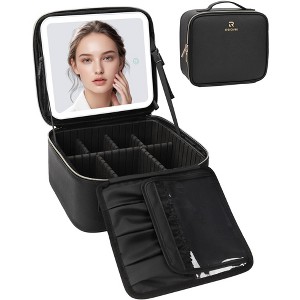 Generic Makeup Bag with Light Up Mirror, Makeup Case Travel Cosmetic Bags Brush Organizer Storage Box - 1 of 4