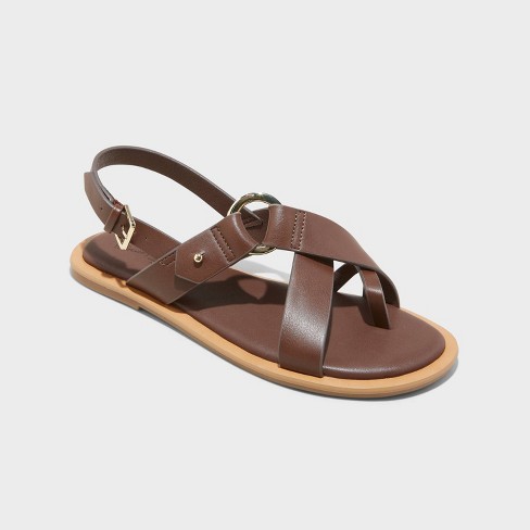 Women s Vanessa Harness Sandals Universal Thread Brown 7.5 Target