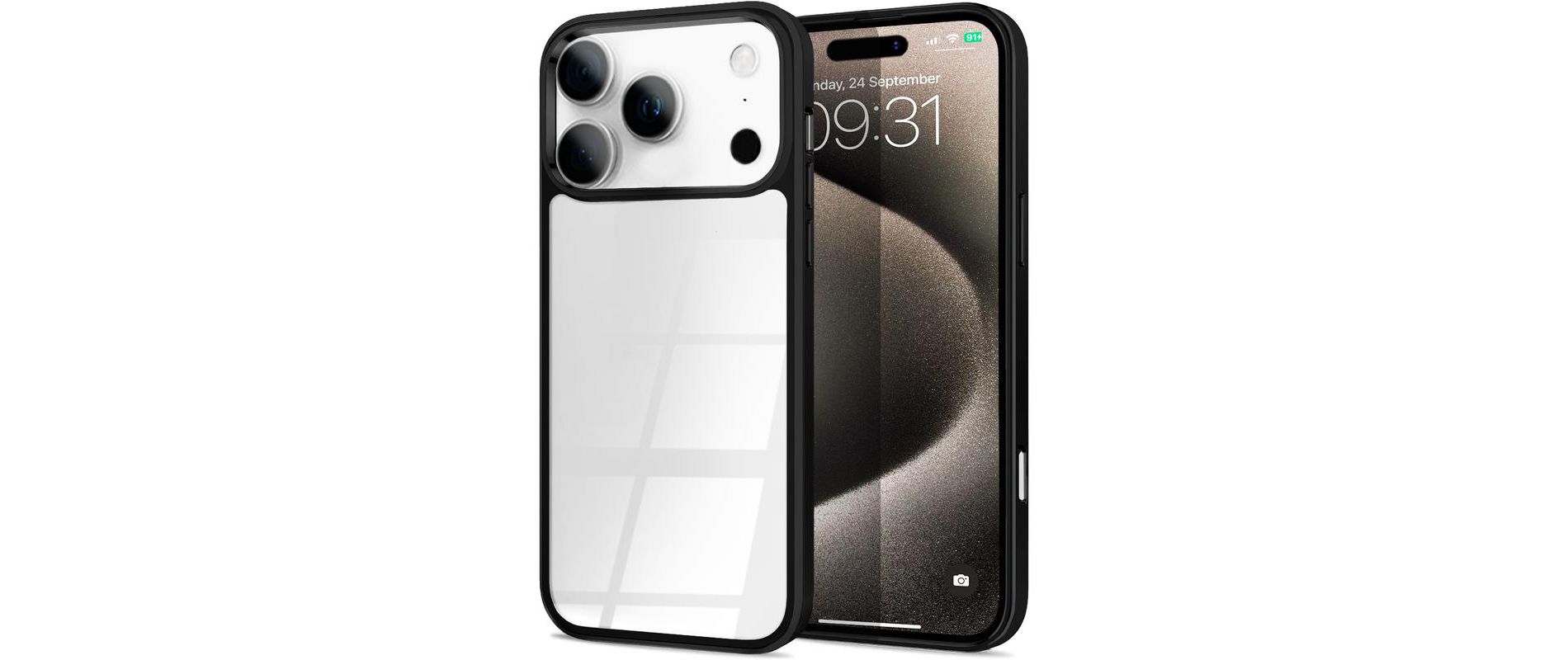 Entronix Case Compatible with iPhone 17 Pro Max - [Clear Back] Impact Chrome Frame