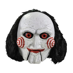 Adult Adult Saw Billy Jigsaw Puppet Costume Mask - 14 in. - White - 1 of 2
