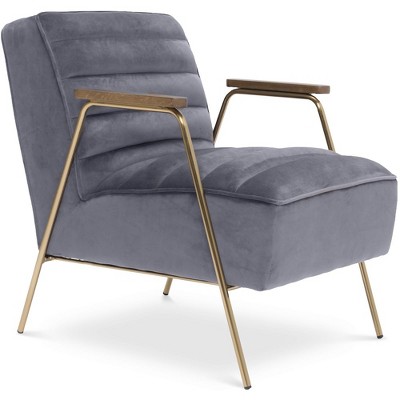 Meridian Furniture,Woodford Grey Velvet Accent Chair