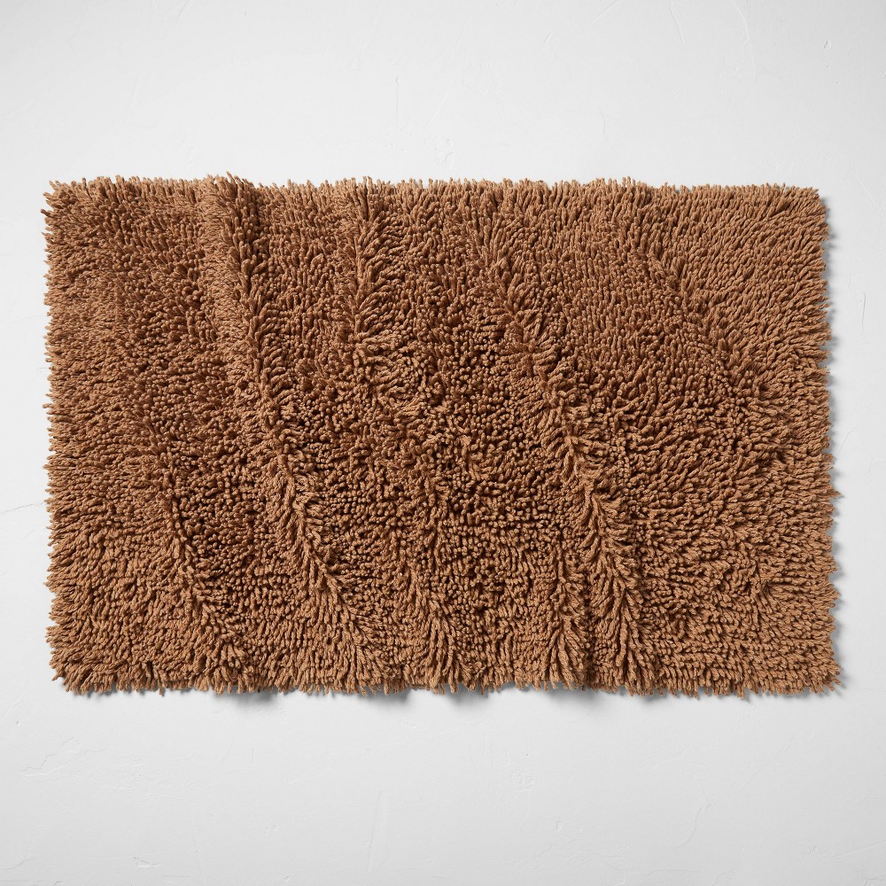 24"x40" Melange Looped Bath Rug Warm Brown - Casaluna