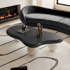 47 inCloud Shaped Coffee Table with 3 Ball Legs for Living Room, Black Top White Legs - 3 of 4