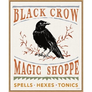 Amanti Art Black Crow Halloween Color by Anne Tavoletti Canvas Wall Art Print Framed 23-in. x 28-in. - 1 of 4