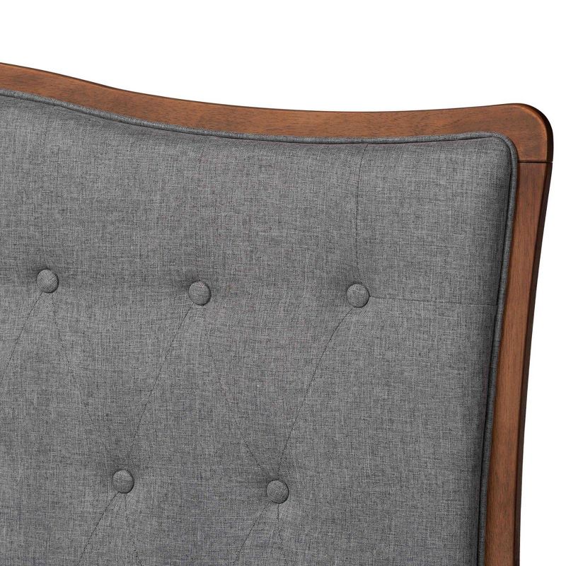 Baxton Studio Queen Padilla Fabric and Wood Platform Bed Gray/Walnut Brown, 5 of 9