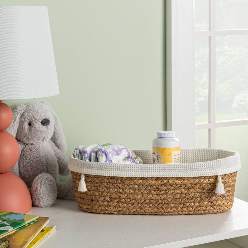 Natural Weave Oval Storage Bin with Waffle Weave Liner - Cloud Island™, 3 of 6