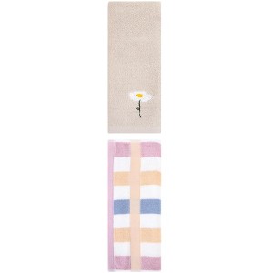 REGALWOVEN Chic Pattern Cotton Soft Absorbent Hand Towels for Bathroom 13" x 30"/13" x 29" 2 Pcs - 1 of 4