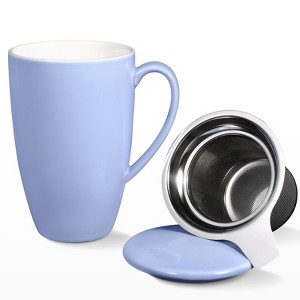 16OZ Ceramic Tea Cup with Stainless Steel Filter, Tea Infuser and Lid, Suitable for Tea, Coffee, Cocoa and Milk, Gift for Tea Lovers, Tea Infuser Cup - 1 of 4