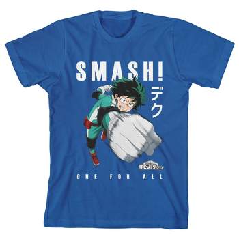 My Hero Academia Deku Smash One For All Boy's Royal Blue T-shirt
