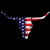 Men's Design By Humans July 4th American Flag Bull Horns Skull By rasok T-Shirt - 2 of 2