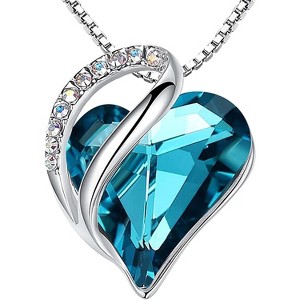 Birthstone Heart Pendant Necklace Infinity Love Design Adjustable 18-20 Inch - 1 of 4