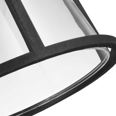 Progress Lighting Benton Harbor 1-Light Wall Lantern in Black with Clear Glass Shade