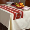 Unique Bargains Christmas Table Runner Christmas Large Flower Polyester Red White Green 71x14 Inch 1 Pc - 2 of 4