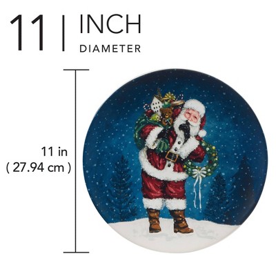 Certified International Set of 4 Santa's Secret Dinner Plates, 3 of 4