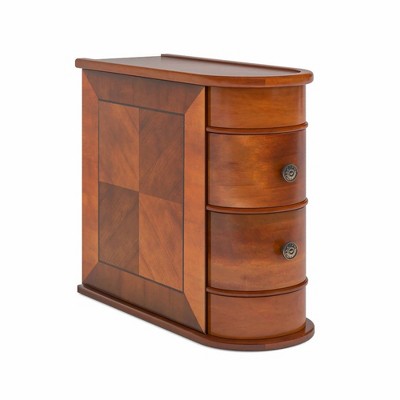 Lirago Wood End Table with 2 Drawers-Fully Assembled Narrow Nightstand/Side Table 23.62"L x 10.83"W x 23.62"H Walnut