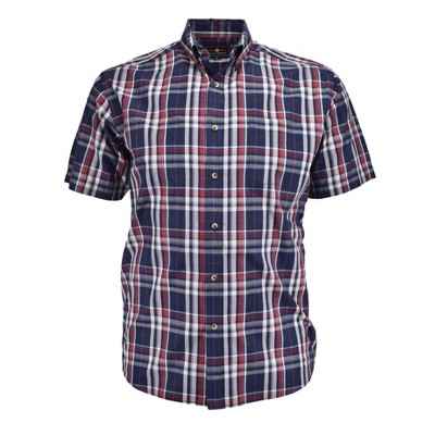 Falcon Bay Men's Short Sleeve Button Down Collar Sport Shirt | Navy ...