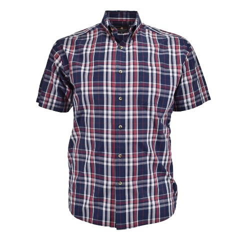 Falcon Bay Men's Short Sleeve Button Down Collar Sport Shirt | Navy Xx ...