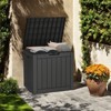 VisioGear Lockable Deck Boxes, Multi-Capacity Outdoor  Storage Deck Box, Small Patio Storage Bin for Garden Tools - 4 of 4