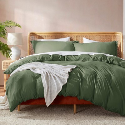 Nestl Soft Double Brushed Microfiber Duvet Cover Set with Button Closure