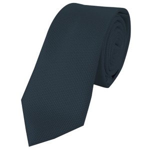 Men's Solid Color Microfiber Poly Woven Slim 2.25 Inch Wide And 57 Inch Long Necktie - 1 of 4