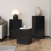 3 Piece Retro Style Square Column Side Table Set, Stackable End Table for Living Room Bedroom, Table with MGO and Fiberglass Frame-Coolbibila - 3 of 4